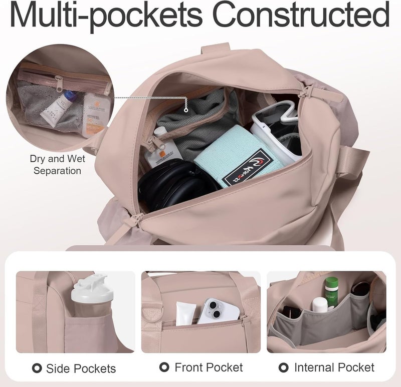 cysiyu Mini Gym Bag for Women Girls Small Gym Tote Bag with Wet Compartment Waterproof Travel Duffle Bag Cute Workout Sport Bag - Image 5